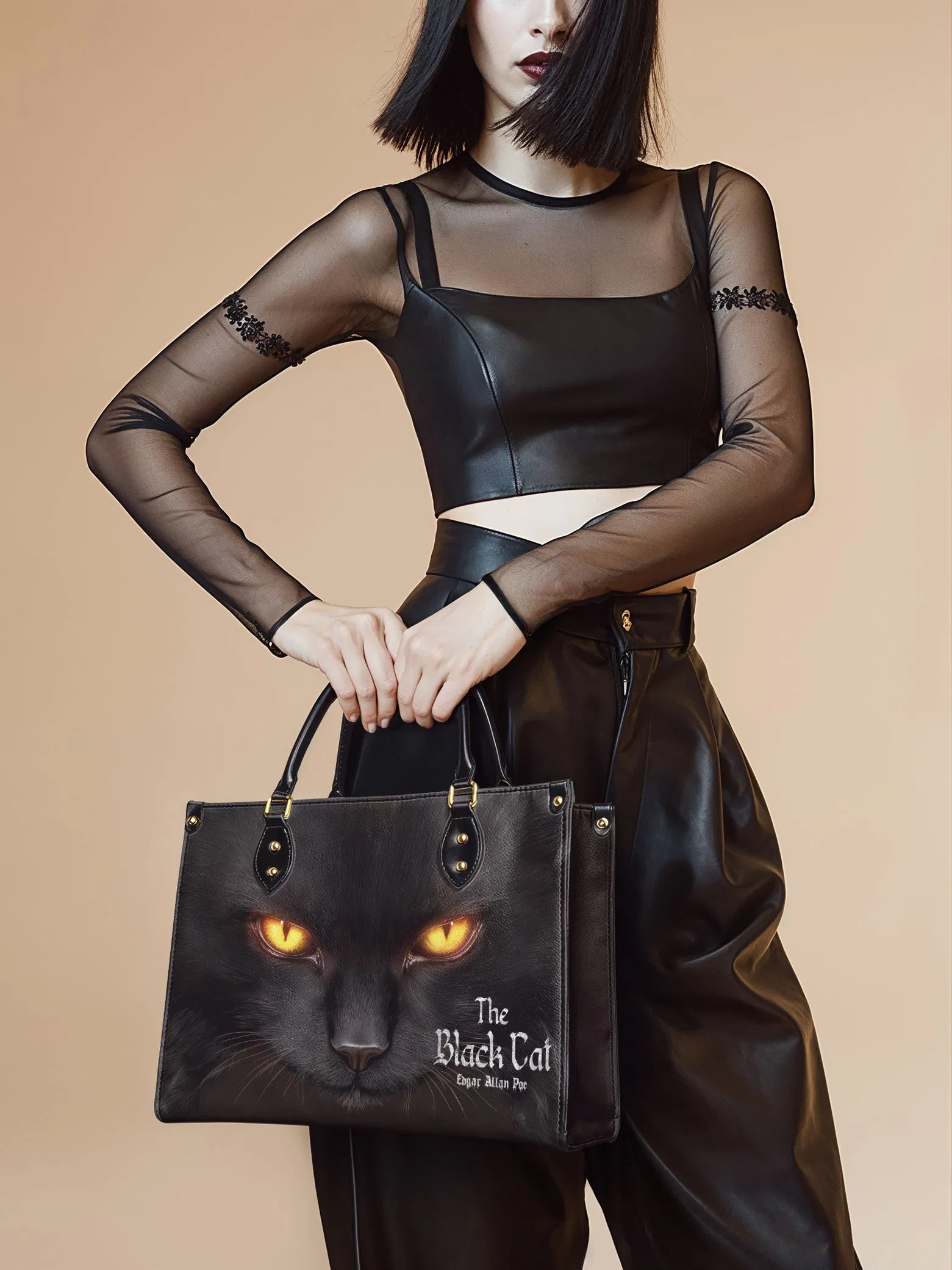 "The Black Cat" Leather Handbag