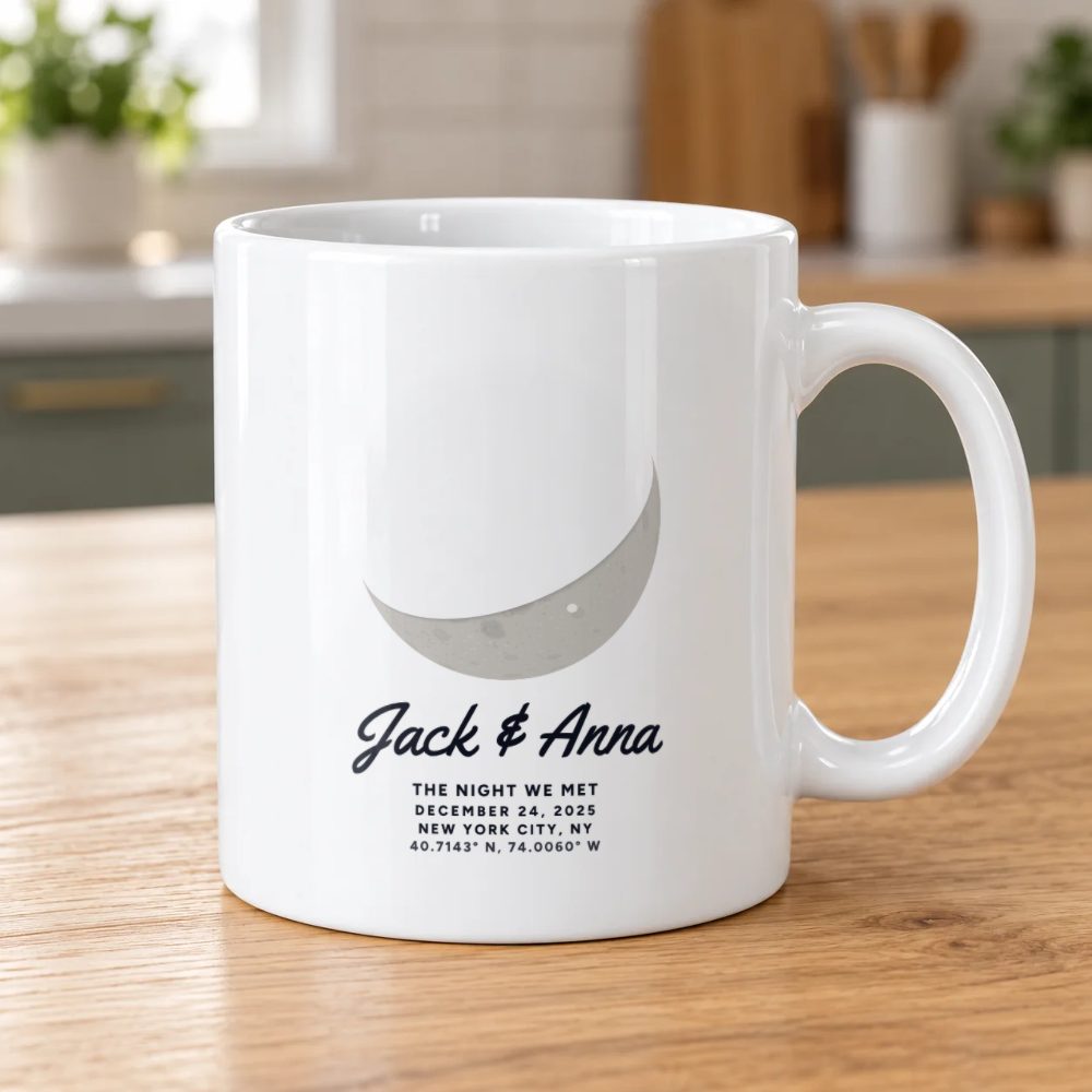 The night we met moon ornament Mug: preview of your design