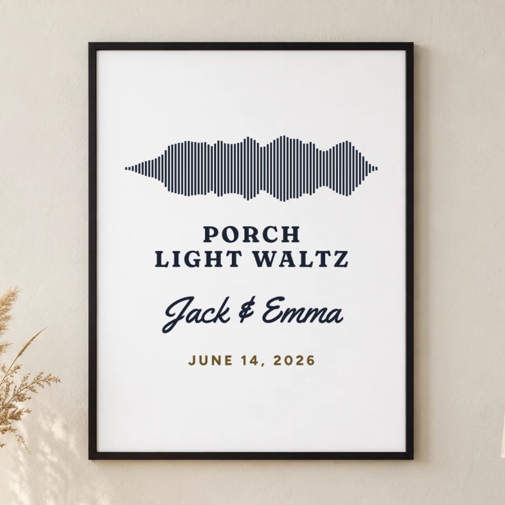 Personalized Soundwave Sign, Our Song Wall Art Print, 8 x 10 in: preview of your design
