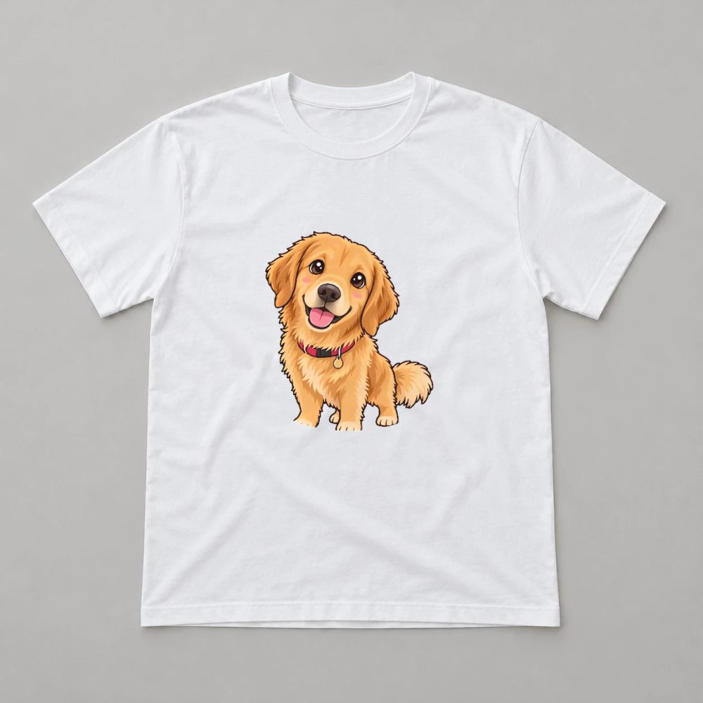 Custom Pet Portrait T-Shirt, Your Pet Drawn from Your Photo: preview of your design